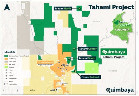 Quimbaya Gold Identifies Key Structural Trends and Porphyry-Related Anomalies at Tahami Project