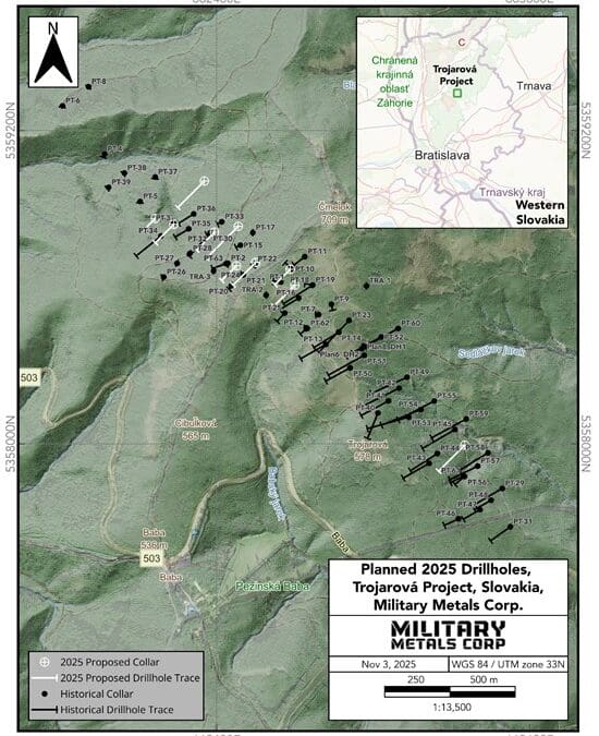 Military Metals Announces the Commencement of Resource Confirmation Drilling at the Flagship Trojarova Antimony Gold Project, European Union
