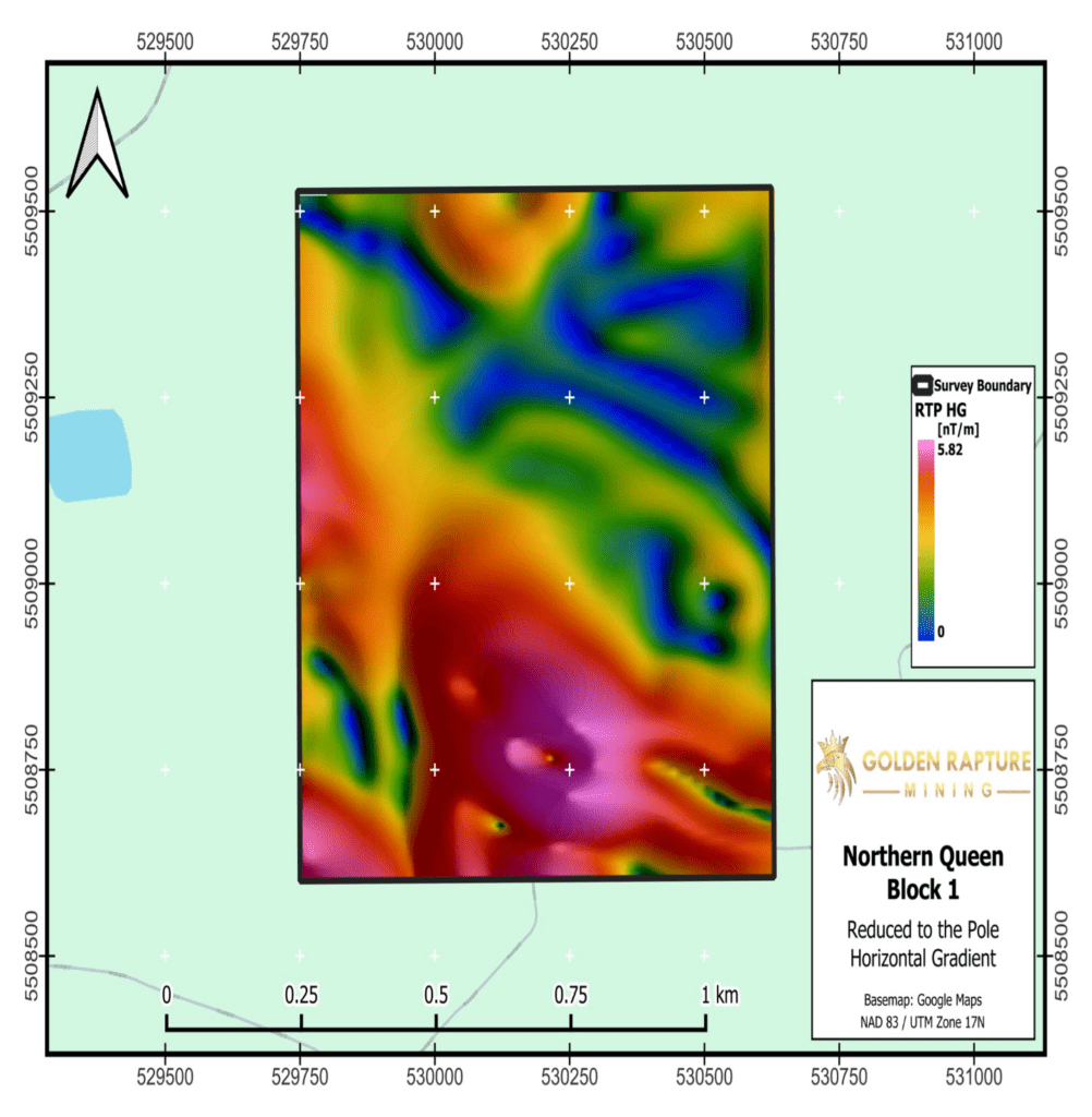Golden Rapture Image of Drone Magnetic Survey: Block 1