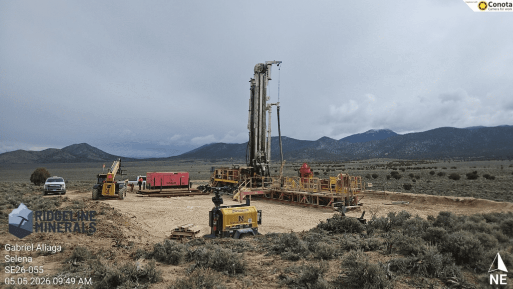 Picture 1: Photo of National EWP's RC rig collaring SE26-055, a 250m step out from 2025 discovery hole SE25-053