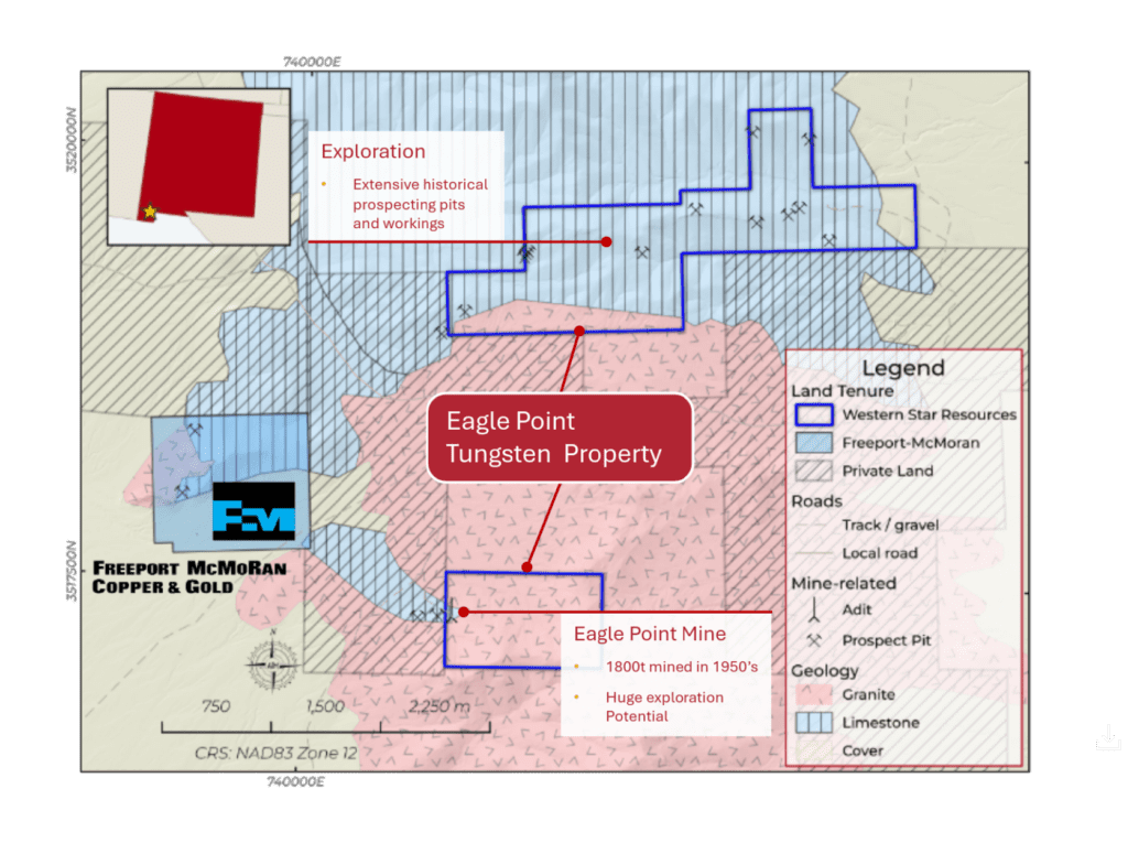 Figure 3: Local geology and historical workings at the Eagle Point Property.
