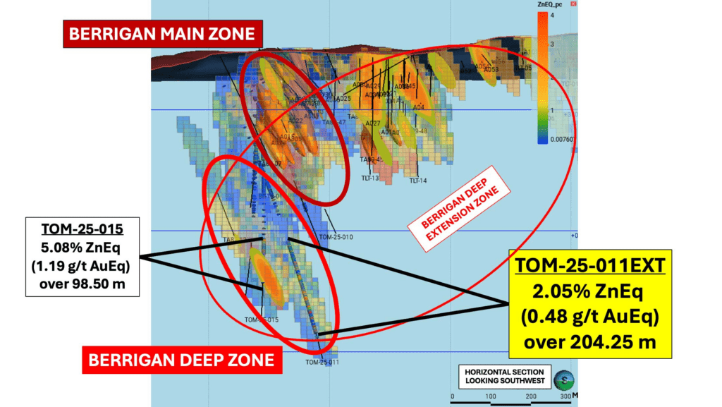 Horizontal section of Berrigan Deep Zone, looking southwest