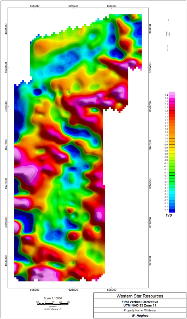 Figure 4: First Vertical Derivative (1VD) image of the property